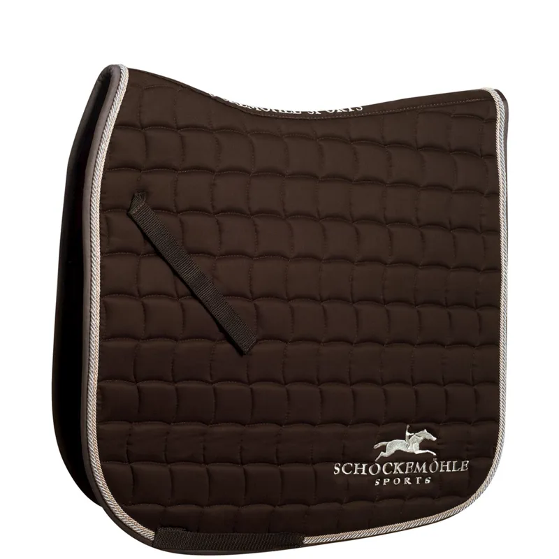 Schockemohle Dynamite Dressage Saddlepad With Logo - Dark Brown/Taupe
